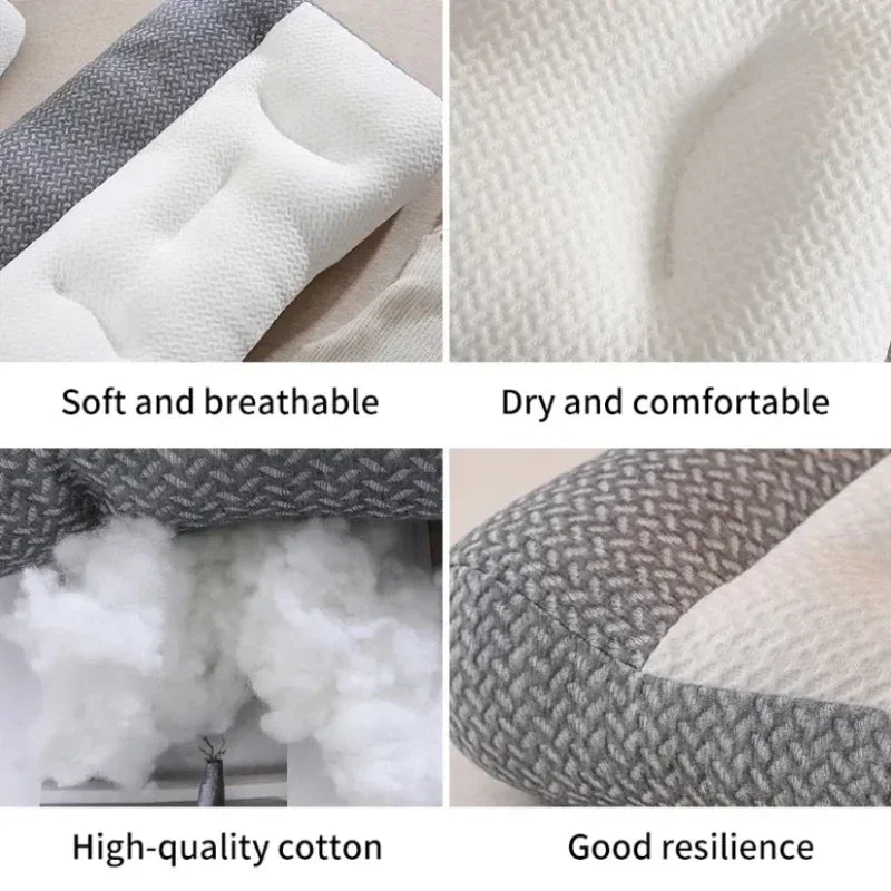 Orthopedic Pillow for Cervical Support & Sleep Aid, Reverse Traction Zoned Design with Soy Fiber Knitted Core (Home/Dorm Use)
