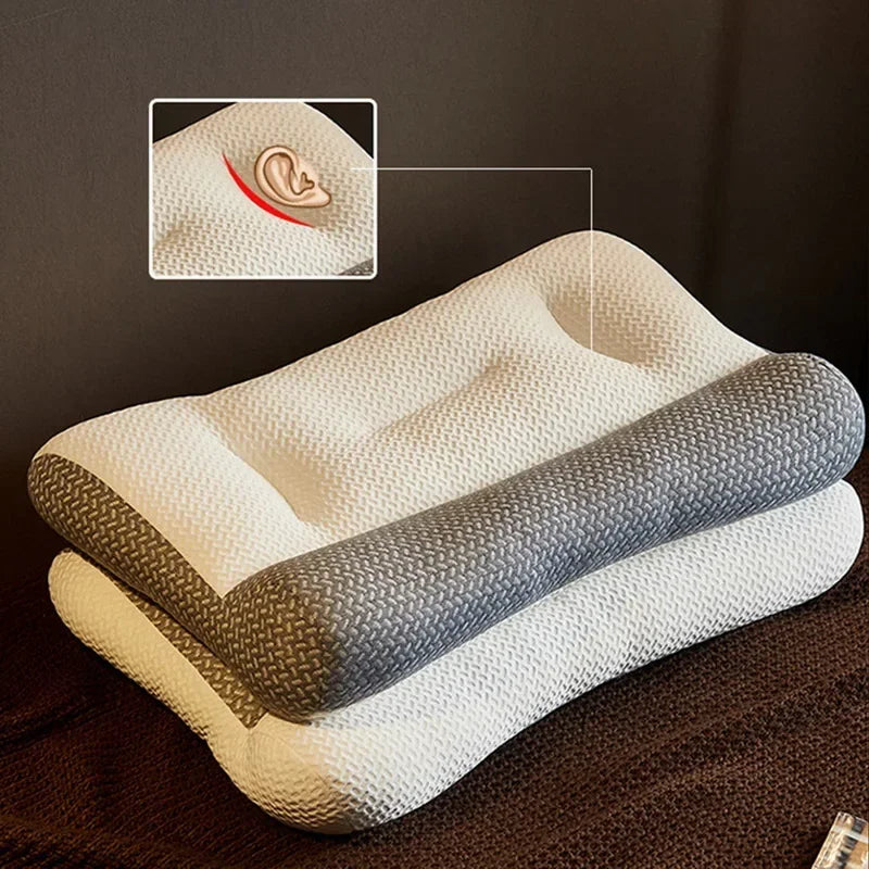 Orthopedic Pillow for Cervical Support & Sleep Aid, Reverse Traction Zoned Design with Soy Fiber Knitted Core (Home/Dorm Use)