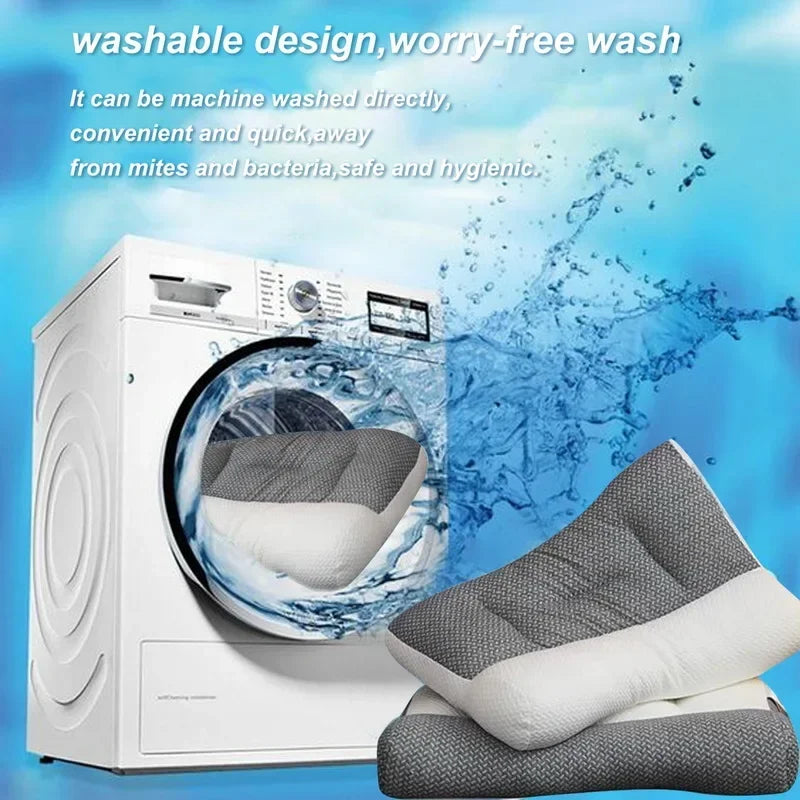 Orthopedic Pillow for Cervical Support & Sleep Aid, Reverse Traction Zoned Design with Soy Fiber Knitted Core (Home/Dorm Use)