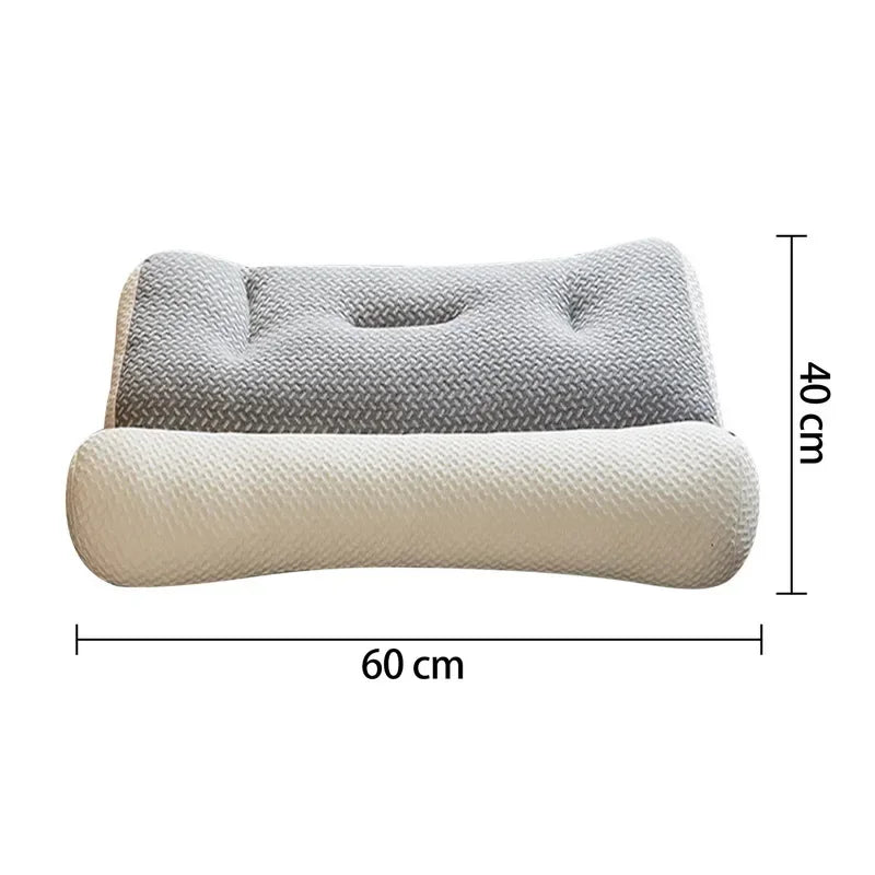 Orthopedic Pillow for Cervical Support & Sleep Aid, Reverse Traction Zoned Design with Soy Fiber Knitted Core (Home/Dorm Use)