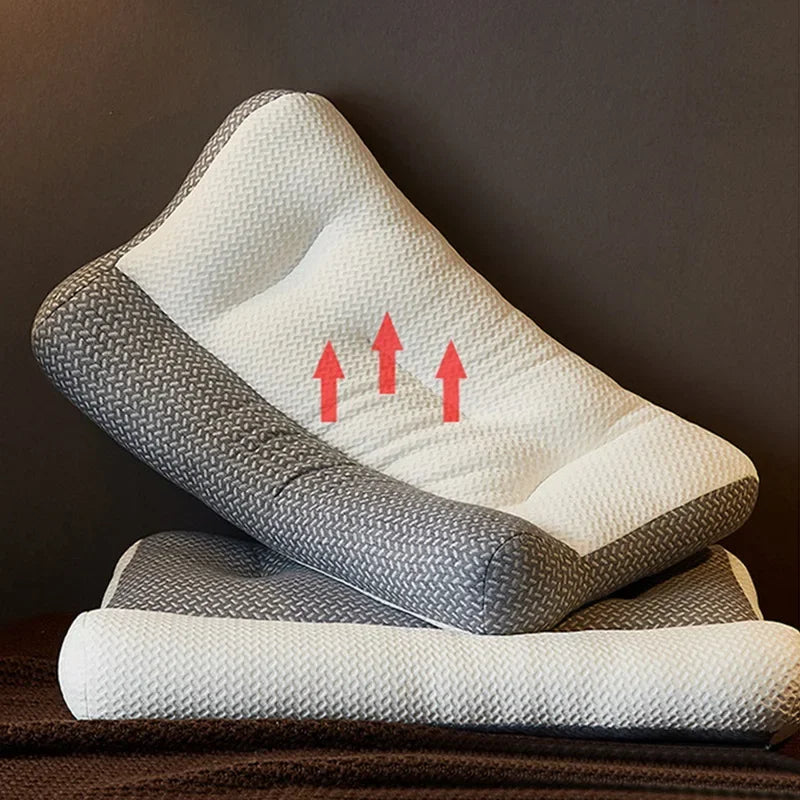 Orthopedic Pillow for Cervical Support & Sleep Aid, Reverse Traction Zoned Design with Soy Fiber Knitted Core (Home/Dorm Use)