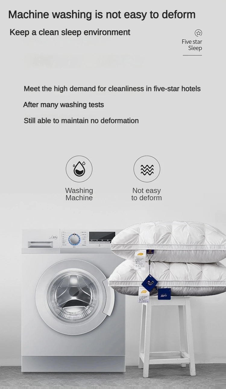 95% Goose Down Pillow White Cotton PillowCover Rectangle Bedroom Sleep 5-Star Hotel Pillow Low-Mid-high Pillows for Sleeping
